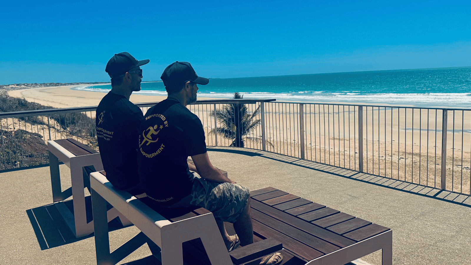 Gale Empowerment team members overlooking the Broome coastline